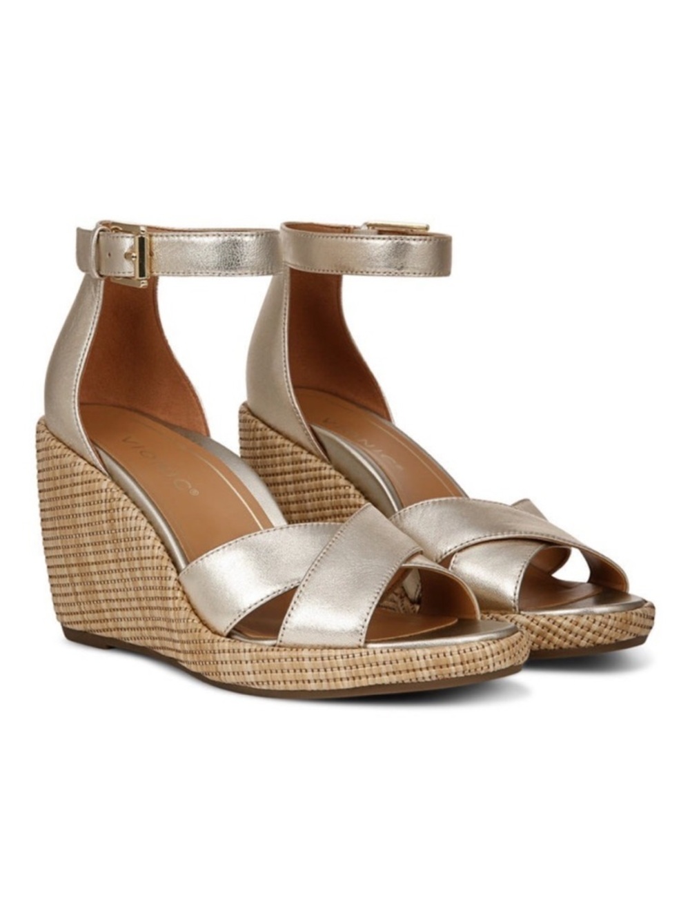 Vionic Marina Wedge Sandals in Gold Size 10